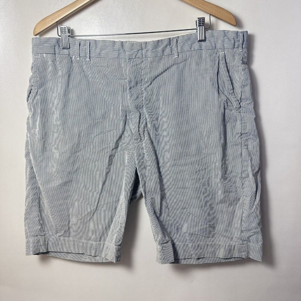 Polo Ralph Lauren Men’s Chino Shorts Seersucker Striped Stretch Blue White Sz 38